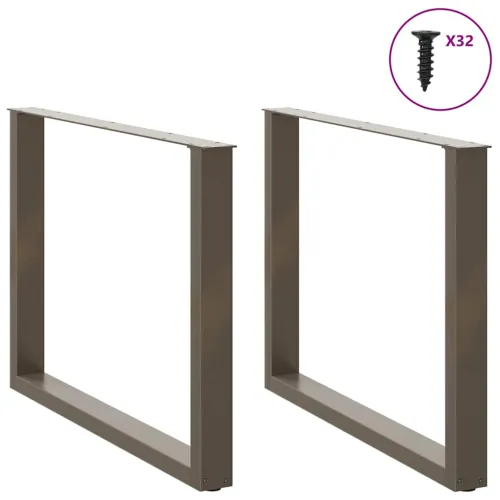 Noge za blagovaonski stol U-oblik 2 kom Prirodni čelik 100 x (72-73) cm Čelik - Prirodna 100 x (72-73) cm 2 Cijena
