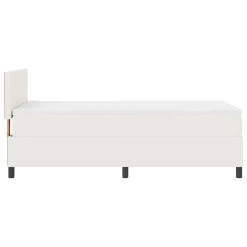 LED Box Spring Krevet s uzglavljem Krema i bijela 100 x 200 cm - Krema 100 x 200 cm Nizak uzglavlju Cijena