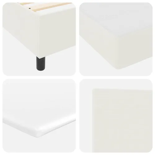 LED Box Spring Krevet s uzglavljem Krema i bijela 100 x 200 cm - Krema 100 x 200 cm Nizak uzglavlju Cijena