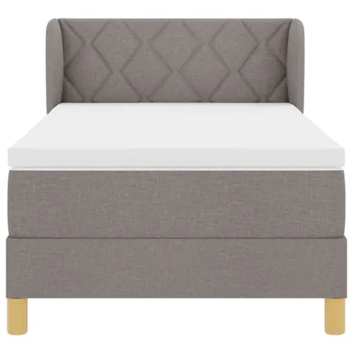 Box spring krevet Sivo-smeđa 100 x 200 cm tkanina - Sivo-smeđa 100 x 200 cm Dizajn s rombovima Cijena