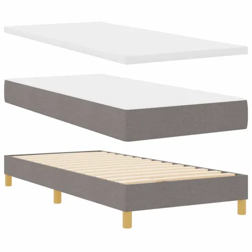 Box spring krevet Sivo-smeđa 100 x 200 cm tkanina - Sivo-smeđa 100 x 200 cm Dizajn s rombovima Cijena
