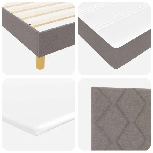 Box spring krevet Sivo-smeđa 100 x 200 cm tkanina - Sivo-smeđa 100 x 200 cm Dizajn s rombovima Cijena