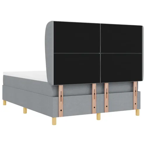 Box spring krevet Svijetlo siva 200 x 160 cm tkanina - Svjetlosiva 160 x 200 cm Dizajn s rombovima Cijena