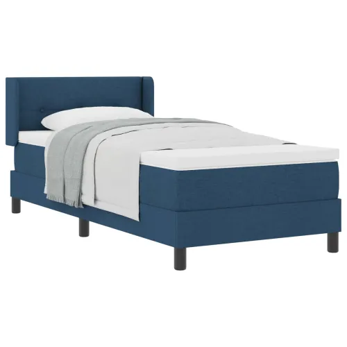 Box spring krevet s uzglavljem Plava 200 x 80 cm tkanina - Plava 80 x 200 cm Prošiveno gumbima Cijena