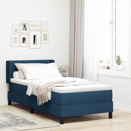 Box spring krevet s uzglavljem Plava 200 x 80 cm tkanina - Plava 80 x 200 cm Prošiveno gumbima Cijena