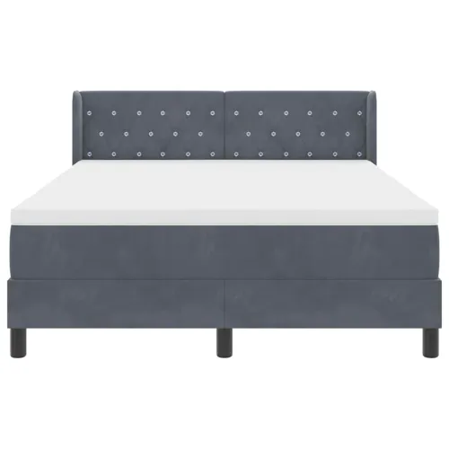 Box spring krevet Tamno siva 200 x 160 cm Baršun - Tamno siva 160 x 200 cm Kristal s dugmadima Cijena