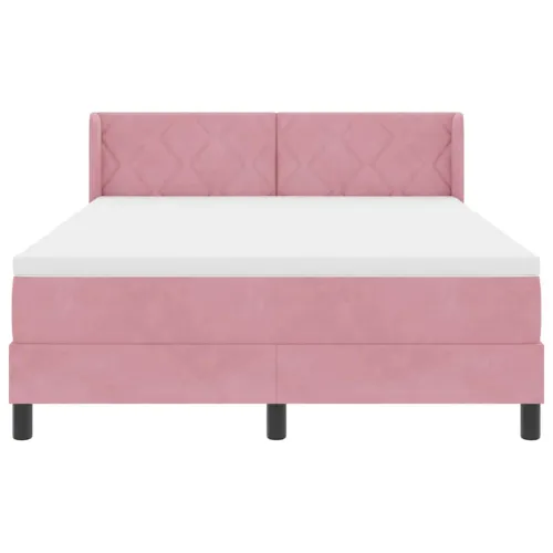 Box spring krevet Ružičasta 200 x 160 cm Baršun - Ružičasta 160 x 200 cm Dizajn s rombovima Cijena