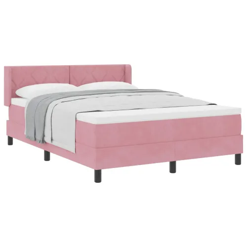 Box spring krevet Ružičasta 200 x 160 cm Baršun - Ružičasta 160 x 200 cm Dizajn s rombovima Cijena