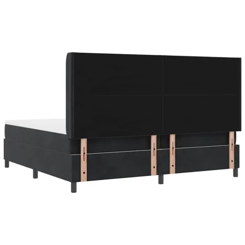 Box spring krevet s uzglavljem Crna 200 x 200 cm Baršun - Crna 200 x 200 cm Dizajn s rombovima Cijena