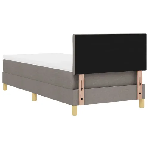 LED Box Spring Krevet Sivo-smeđa 90 x 190 cm tkanina - Sivo-smeđa 90 x 190 cm Dizajn s rombovima Cijena