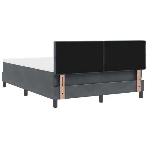 LED Box Spring Krevet Tamno siva 140 x 190 cm Baršun - Tamno siva 140 x 190 cm Kristal s dugmadima Cijena