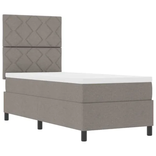 Box spring krevet Sivo-smeđa 80 x 200 cm tkanina - Sivo-smeđa 80 x 200 cm Dizajn s rombovima Cijena