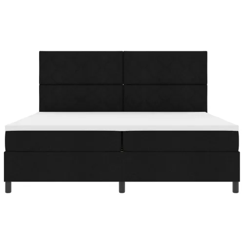 Box spring krevet s madracem Crna 200 x 200 cm tkanina - Crna 200 x 200 cm Uzorak dijamantnih blokova Cijena