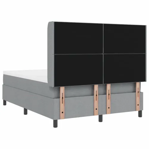 LED Box Spring Krevet Svijetlo siva 160 x 200 cm tkanina - Svjetlosiva 160 x 200 cm Dizajn s rombovima Cijena