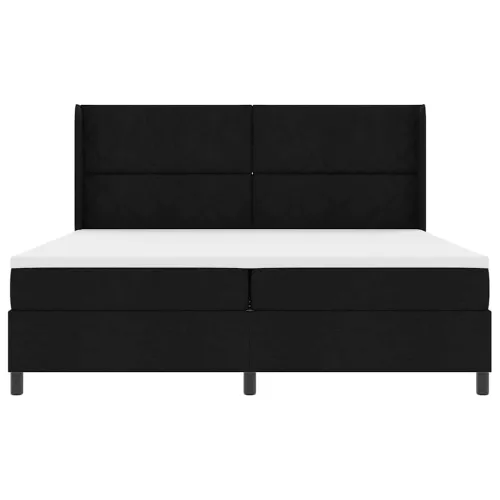 LED Box Spring Krevet s uzglavljem Crna 200 x 200 cm tkanina - Crna 200 x 200 cm Dizajn s rombovima Cijena