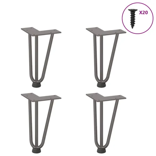 Noge s ukosnicama za stolić za kavu 4 kom. Prirodni čelik 20 cm Puni čelik - Prirodna 20 cm 1 3 rods Cijena