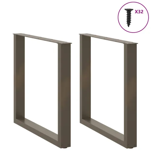 Noge za blagovaonski stol U-oblik 2 kom Prirodni čelik 90 x (72-73) cm Čelik - Prirodna 90 x (72-73) cm 2 Cijena