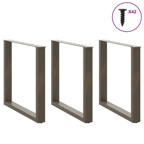 Noge za blagovaonski stol U-oblik 3 kom Prirodni čelik 80 x (72-73) cm Čelik - Prirodna 80 x (72-73) cm 3 Cijena