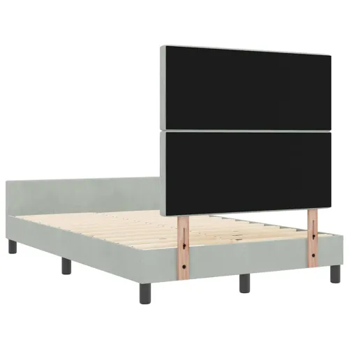 Box spring krevet Svjetlosiva 120 x 200 cm Baršun - Svjetlosiva 120 x 190 cm Kristal s dugmadima Cijena