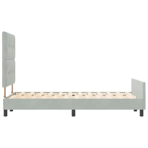 Box spring krevet Svjetlosiva 120 x 190 cm Baršun - Svjetlosiva 120 x 190 cm Prošiveno gumbima Cijena