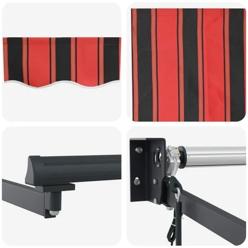 Povlačiva tenda Narančasta 300 x 250 cm Poliester i metal - Narančasta/crna/žuta 3 x 2,5 m s antracitnim okvirom Cijena