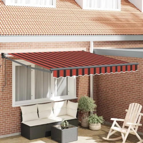 Povlačiva tenda Narančasta 300 x 250 cm Poliester i metal - Narančasta/crna/žuta 3 x 2,5 m s antracitnim okvirom Cijena