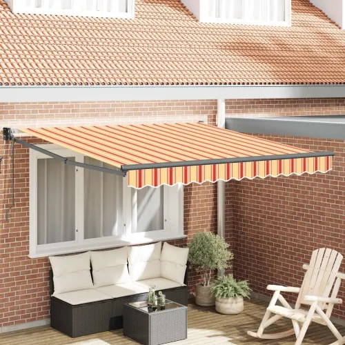 Povlačiva tenda Žuta i narančasta 300 x 250 cm - Žuta/narančasta/bijela 3 x 2,5 m s antracitnim okvirom Cijena