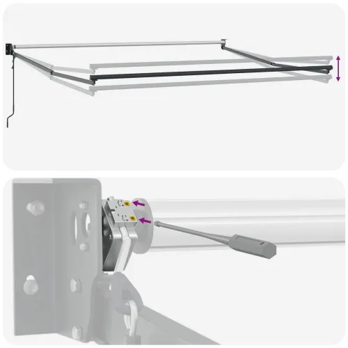 Povlačiva tenda Crvena i bijela 300 x 250 cm Poliester i metal - Crvena i bijela 3 x 2,5 m s antracitnim okvirom Cijena