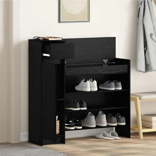 Ormar za cipele 100,5 x 28 x 100 cm Konstruirano drvo - Crni hrast Cijena