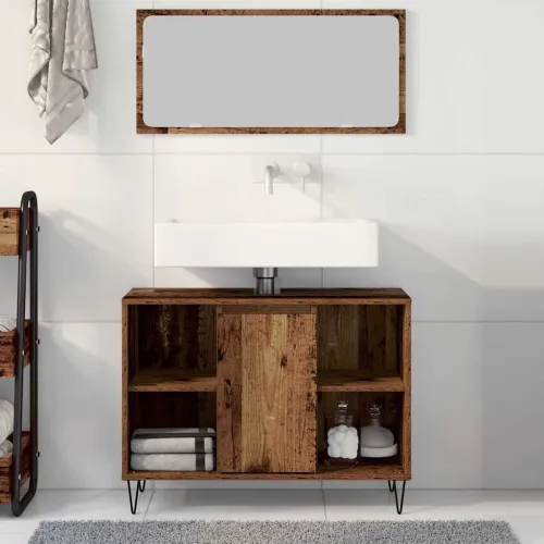 Kupaonski ormar Staro drvo 80 x 33 x 60 cm Konstruirano drvo - Staro drvo Cijena