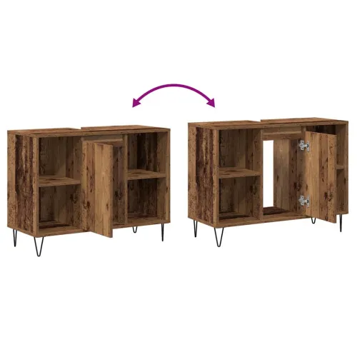 Kupaonski ormar Staro drvo 80 x 33 x 60 cm Konstruirano drvo - Staro drvo Cijena