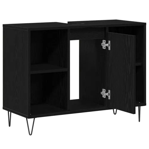 Kupaonski ormar Crna 80 x 33 x 60 cm Konstruirano drvo - Crni hrast Cijena