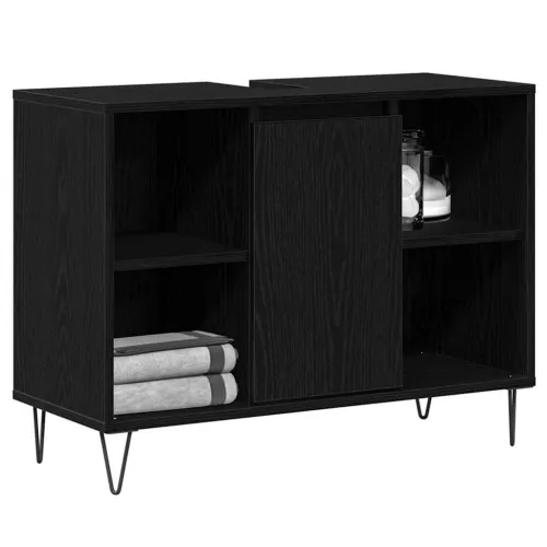 Kupaonski ormar Crna 80 x 33 x 60 cm Konstruirano drvo - Crni hrast Cijena