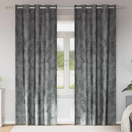 Baršunaste zavjese 2 kom. Siva 225 x 140 cm Baršun - Siva 140 x 225 cm s ušicama Cijena