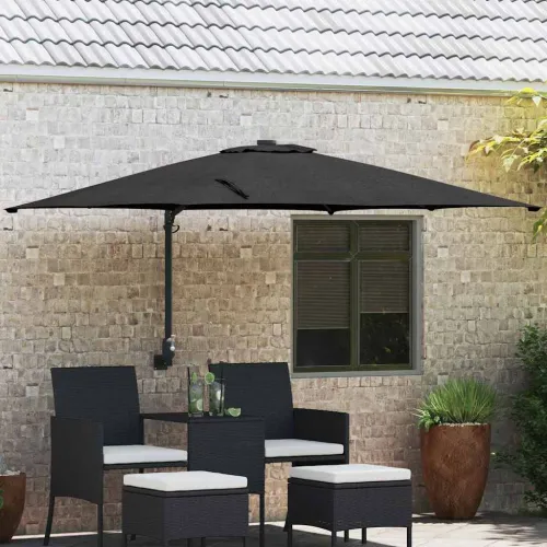 Vrtni suncobran Crna 248,5 x 247,5 x 160 cm Poliester i čelik - Crna Cijena