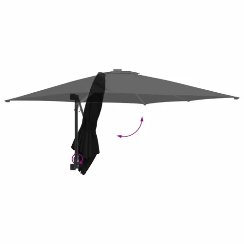 Vrtni suncobran Crna 248,5 x 247,5 x 160 cm Poliester i čelik - Crna Cijena