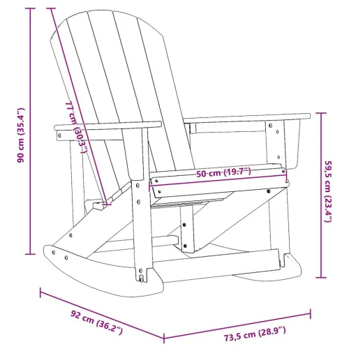 Adirondack ljuljačka Crna HDPE - Crna Cijena