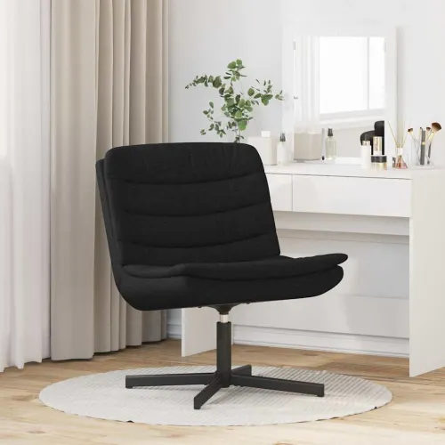 Stolica na kotačiće Crna 63 x 75 x 76 cm tkanina - Crna Cijena