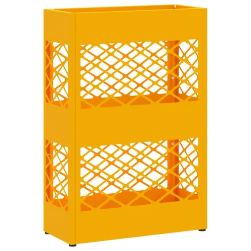 Stalak za kišobrane Žuta boja senfa 28 x 12 x 41 cm Čelik - Žuta boja senfa Križni uzorak Cijena