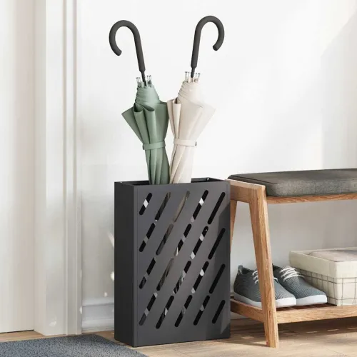 Stalak za kišobrane Crna 28 x 12 x 41 cm Čelik - Crna Dijagonalne linije Cijena