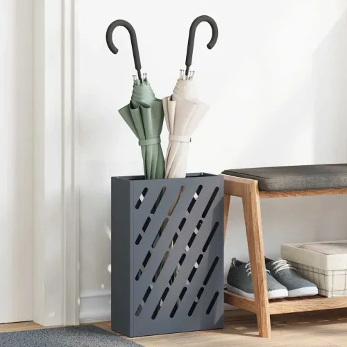 Stalak za kišobrane Antracit 28 x 12 x 41 cm Čelik - Antracit Dijagonalne linije Cijena