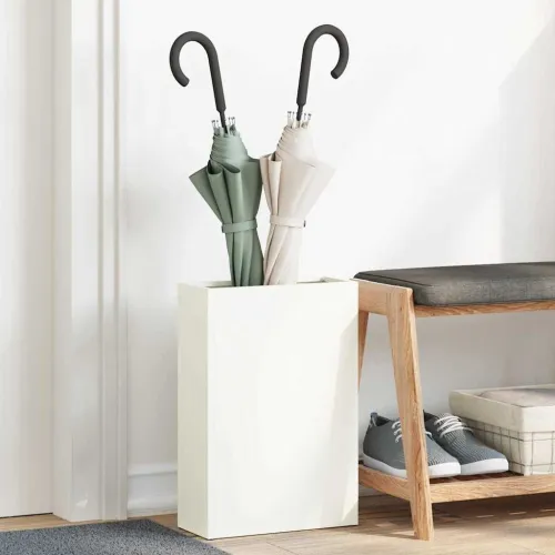 Stalak za kišobrane Bijela 28 x 12 x 41 cm Čelik - Bijela Jednostavno Cijena