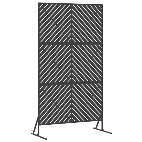 Zaslon za privatnost 100 x 50 x 180 cm Čelik Crna - Crna Dijagonalne linije Cijena