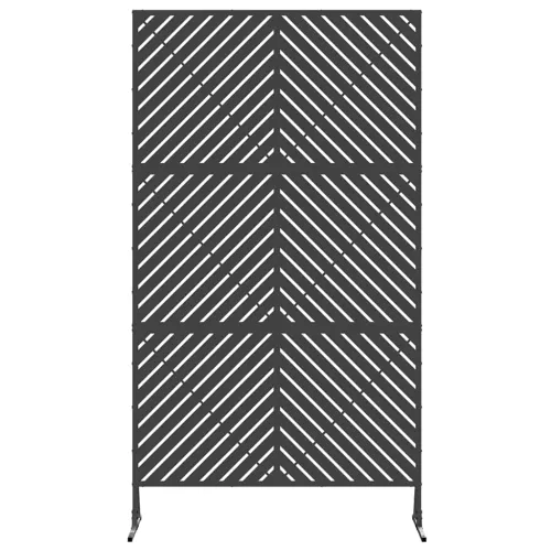 Zaslon za privatnost 100 x 50 x 180 cm Čelik Crna - Crna Dijagonalne linije Cijena