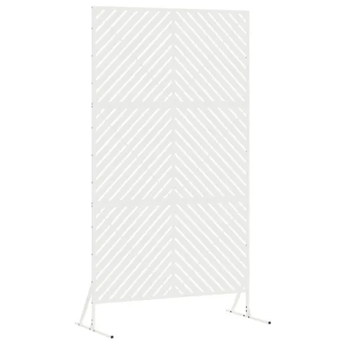 Zaslon za privatnost 100 x 50 x 180 cm Čelik Bijela - Bijela Dijagonalne linije Cijena