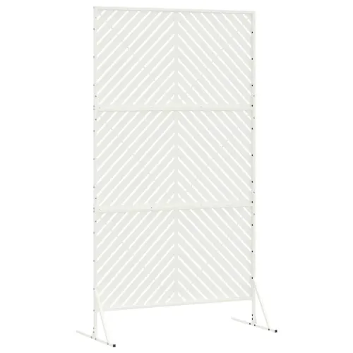Zaslon za privatnost 100 x 50 x 180 cm Čelik Bijela - Bijela Dijagonalne linije Cijena