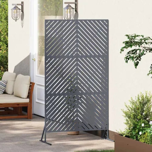 Zaslon za privatnost 100 x 50 x 180 cm Čelik Antracit - Antracit Dijagonalne linije Cijena