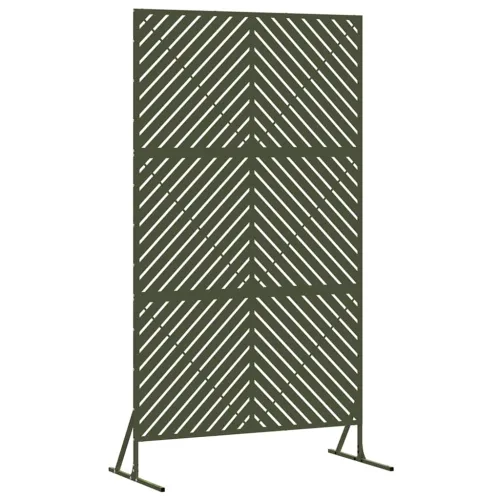 Zaslon za privatnost 100 x 50 x 180 cm Čelik Maslinastozelena - Maslinastozelena Dijagonalne linije Cijena