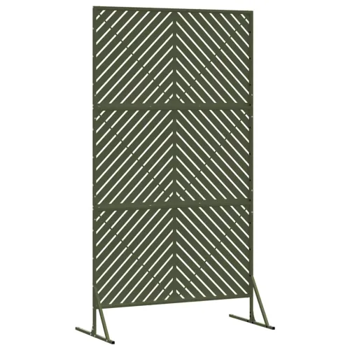 Zaslon za privatnost 100 x 50 x 180 cm Čelik Maslinastozelena - Maslinastozelena Dijagonalne linije Cijena