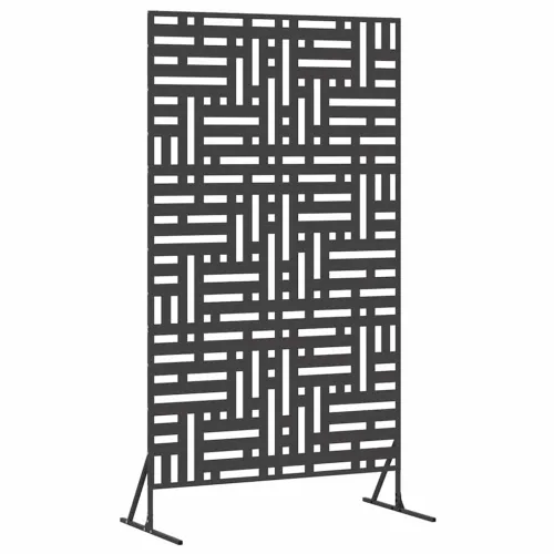 Zaslon za privatnost 100 x 50 x 180 cm Čelik Crna - Crna Uzorak rešetke Cijena